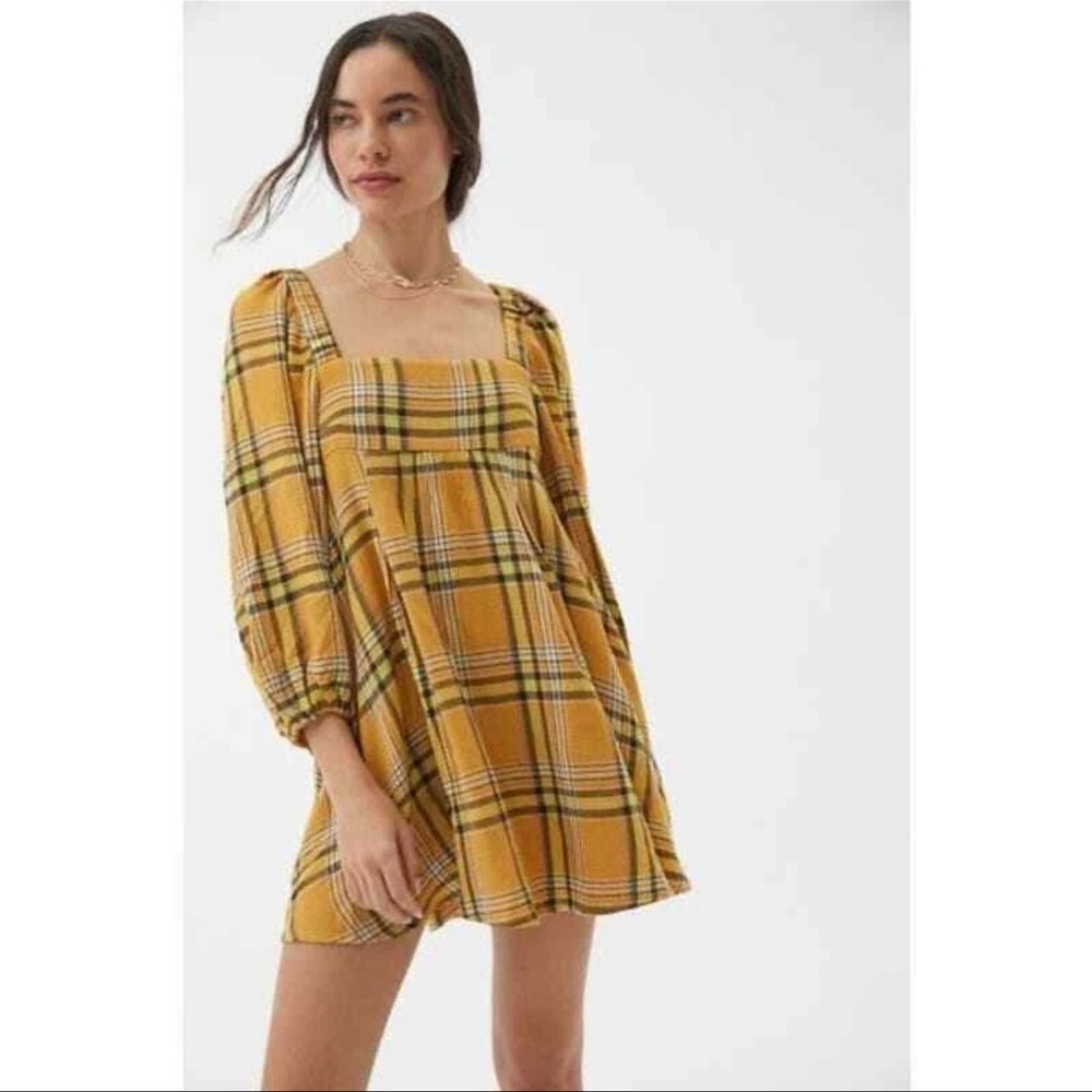 Urban Outfitters UO Lachlan Flannel Smocked‎ Dress M